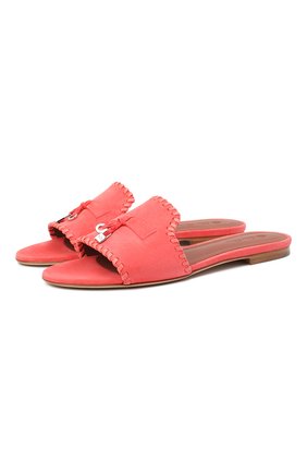 Женские замшевые шлепанцы LORO PIANA розового цвета по цене 62900 руб., арт. FAL5901 | Фото 1 Женские замшевые шлепанцы LORO PIANA розового цвета, арт. FAL5901 | Фото 1