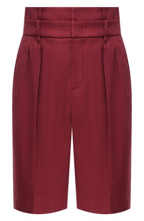 Женские шорты из хлопка и льна BRUNELLO CUCINELLI бордового цвета по цене 64400 руб., арт. MF591P7593 | Фото 1 Женские шорты из хлопка и льна BRUNELLO CUCINELLI бордового цвета, арт. MF591P7593 | Фото 1