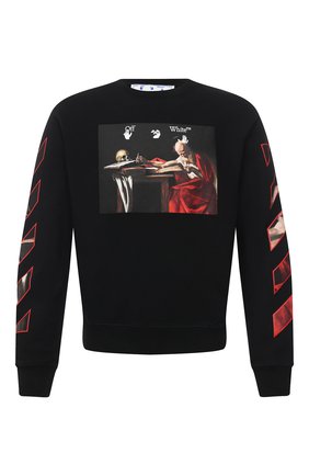Мужской хлопковый свитшот OFF-WHITE черного цвета по цене 39950 руб., арт. 0MBA025R21FLE005 | Фото 1 Мужской хлопковый свитшот OFF-WHITE черного цвета, арт. 0MBA025R21FLE005 | Фото 1