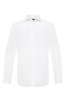 Мужская хлопковая сорочка TOM FORD белого цвета по цене 64200 руб., арт. QFT690/94S3AX | Фото 1 Мужская хлопковая сорочка TOM FORD белого цвета, арт. QFT690/94S3AX | Фото 1 (Длина (для топов): Стандартные; Воротник: Акула; Случай: Формальный; Стили: Классический; Принт: Однотонные; Рубашки М: Slim Fit; Рукава: Длинные; Манжеты: На пуговицах; Материал внешний: Хлопок)