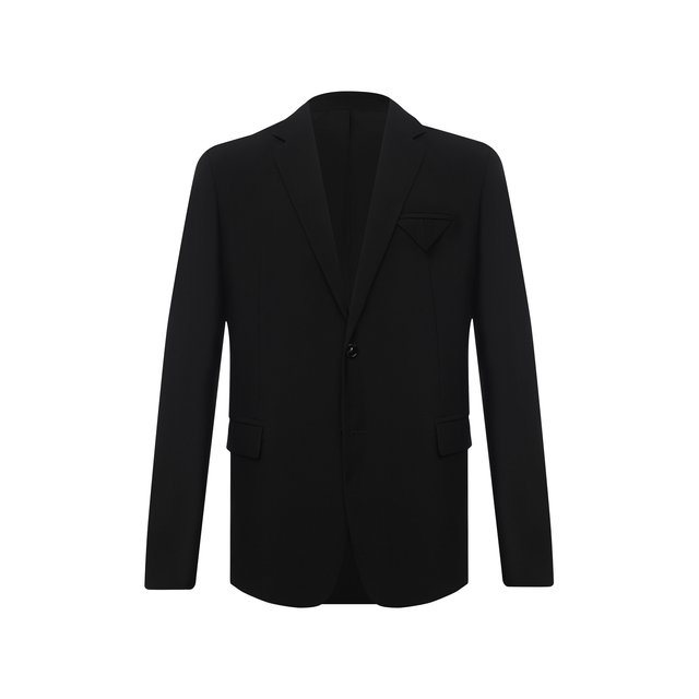 Шерстяной пиджак Bottega Veneta черного цвета
