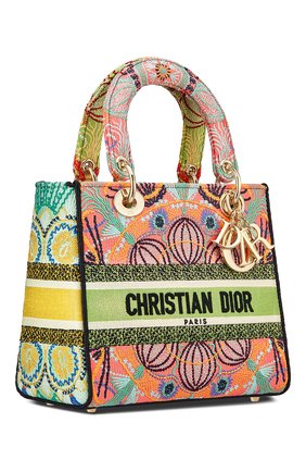 Женская сумка lady d-lite medium DIOR разноцветного цвета по цене 390000 руб., арт. M0565ORLEM885 | Фото 2 Женская сумка lady d-lite medium DIOR разноцветного цвета, арт. M0565ORLEM885 | Фото 2