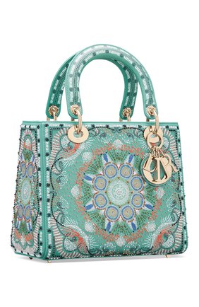 Женская сумка lady dior medium DIOR бирюзового цвета по цене 520000 руб., арт. M0565OSAQM917 | Фото 2 Женская сумка lady dior medium DIOR бирюзового цвета, арт. M0565OSAQM917 | Фото 2