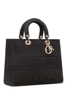Женская сумка lady d-lite DIOR черного цвета по цене 390000 руб., арт. M0566OREYM989 | Фото 2 Женская сумка lady d-lite DIOR черного цвета, арт. M0566OREYM989 | Фото 2