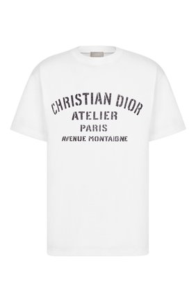Мужская хлопковая футболка DIOR белого цвета по цене 55000 руб., арт. 043J615A0589C089 | Фото 1 Мужская хлопковая футболка DIOR белого цвета, арт. 043J615A0589C089 | Фото 1 (Материал внешний: Хлопок; Стили: Гранж; Рукава: Короткие; Принт: С принтом)