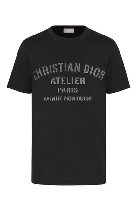 Мужская хлопковая футболка DIOR черного цвета по цене 55000 руб., арт. 043J615A0589C980 | Фото 1 Мужская хлопковая футболка DIOR черного цвета, арт. 043J615A0589C980 | Фото 1