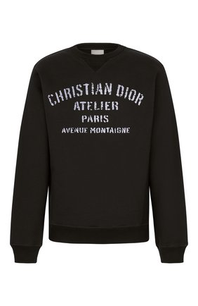 Мужской хлопковый свитшот DIOR черного цвета по цене 95000 руб., арт. 043J655A0531C988 | Фото 1 Мужской хлопковый свитшот DIOR черного цвета, арт. 043J655A0531C988 | Фото 1