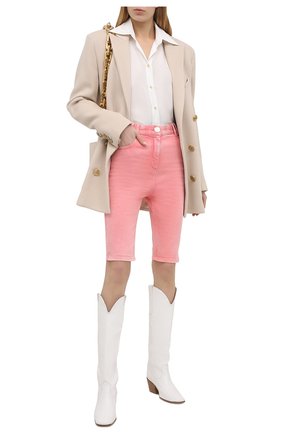 Женские джинсовые шорты BALMAIN розового цвета по цене 69400 руб., арт. VF15425/D090 | Фото 2 Женские джинсовые шорты BALMAIN розового цвета, арт. VF15425/D090 | Фото 2