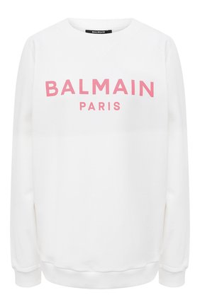 Женский хлопковый свитшот BALMAIN белого цвета по цене 46100 руб., арт. VF13691/B002 | Фото 1 Женский хлопковый свитшот BALMAIN белого цвета, арт. VF13691/B002 | Фото 1