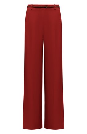 Женские брюки из вискозы CHLOÉ красного цвета, арт. CHC21SPA81036 | Фото 1 (Женское Кросс-КТ: Брюки-одежда; Стили: Кэжуэл; Силуэт Ж (брюки и джинсы): Расклешенные; Длина (брюки, джинсы): Удлиненные; Материал внешний: Вискоза; Региональные ограничения белый список (Axapta Mercury): RU)