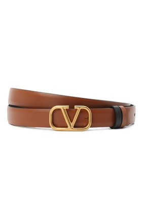 Женский кожаный ремень VALENTINO коричневого цвета по цене 24450 руб., арт. VW2T0S12/ZFR | Фото 1 Женский кожаный ремень VALENTINO коричневого цвета, арт. VW2T0S12/ZFR | Фото 1 (Материал: Кожа)