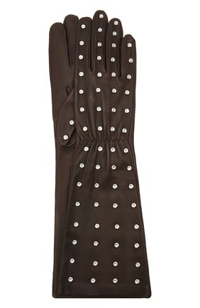Женские кожаные перчатки BOTTEGA VENETA темно-коричневого цвета по цене 39950 руб., арт. 649948/3V00F | Фото 1 Женские кожаные перчатки BOTTEGA VENETA темно-коричневого цвета, арт. 649948/3V00F | Фото 1
