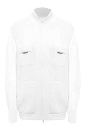 Женский хлопковый кардиган BRUNELLO CUCINELLI белого цвета по цене 182500 руб., арт. M19750306 | Фото 1 Женский хлопковый кардиган BRUNELLO CUCINELLI белого цвета, арт. M19750306 | Фото 1 (Материал внешний: Хлопок; Длина (для топов): Стандартные; Рукава: Длинные; Женское Кросс-КТ: кардиган-трикотаж, Кардиган-одежда; Стили: Спорт-шик)