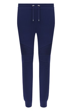 Мужские хлопковые джоггеры BALMAIN темно-синего цвета по цене 53250 руб., арт. VH10B000/B034 | Фото 1 Мужские хлопковые джоггеры BALMAIN темно-синего цвета, арт. VH10B000/B034 | Фото 1