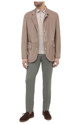 Мужские хлопковые брюки BRUNELLO CUCINELLI хаки цвета по цене 42800 руб., арт. M289LB1770 | Фото 2 Мужские хлопковые брюки BRUNELLO CUCINELLI хаки цвета, арт. M289LB1770 | Фото 2 (Длина (брюки, джинсы): Стандартные; Материал внешний: Хлопок; Случай: Повседневный; Силуэт М (брюки): Чиносы; Стили: Кэжуэл)