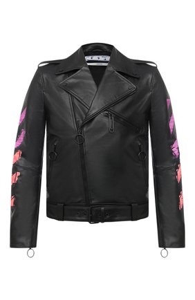 Мужская кожаная куртка OFF-WHITE черного цвета по цене 199500 руб., арт. 0MJG016R21LEA001 | Фото 1 Мужская кожаная куртка OFF-WHITE черного цвета, арт. 0MJG016R21LEA001 | Фото 1