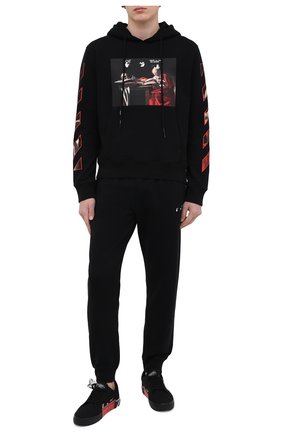 Мужской хлопковое худи OFF-WHITE черного цвета по цене 42600 руб., арт. 0MBB034R21FLE004 | Фото 2 Мужской хлопковое худи OFF-WHITE черного цвета, арт. 0MBB034R21FLE004 | Фото 2