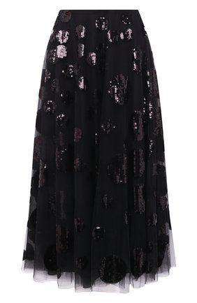 Женская юбка VALENTINO черного цвета по цене 715000 руб., арт. VB3RA7E01ED | Фото 1
