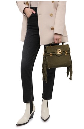 Женская сумка bbuzz 23 BALMAIN хаки цвета по цене 171500 руб., арт. VN1S534/LCRF | Фото 2 Женская сумка bbuzz 23 BALMAIN хаки цвета, арт. VN1S534/LCRF | Фото 2