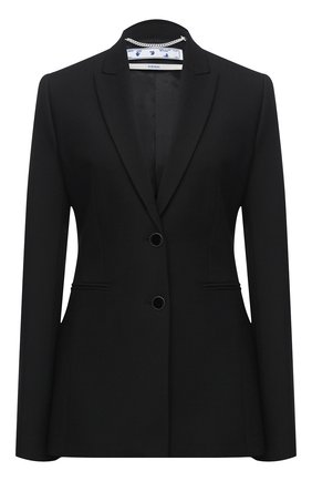 Женский жакет OFF-WHITE черного цвета по цене 104000 руб., арт. 0WEF061R21FAB001 | Фото 1 Женский жакет OFF-WHITE черного цвета, арт. 0WEF061R21FAB001 | Фото 1