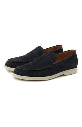 Мужские лоферы из кожи аллигатора summer walk LORO PIANA темно-синего цвета по цене 570000 руб., арт. FAG3582/AMIS | Фото 1 Мужские лоферы из кожи аллигатора summer walk LORO PIANA темно-синего цвета, арт. FAG3582/AMIS | Фото 1