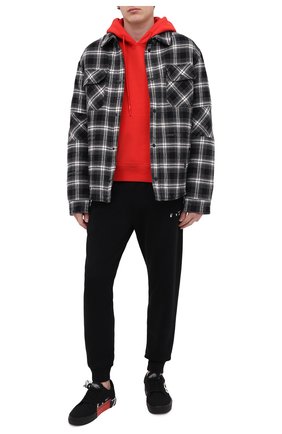 Мужской хлопковое худи OFF-WHITE красного цвета по цене 41050 руб., арт. 0MBB034R21FLE002 | Фото 2 Мужской хлопковое худи OFF-WHITE красного цвета, арт. 0MBB034R21FLE002 | Фото 2