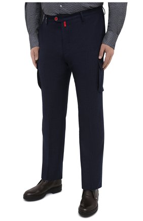 Мужские шерстяные брюки-карго KITON синего цвета, арт. UFPPCAK01T52/44-52 | Фото 3 (Силуэт М (брюки): Карго; Big sizes: Big Sizes; Материал внешний: Шерсть; Длина (брюки, джинсы): Стандартные; Случай: Повседневный; Региональные ограничения белый список (Axapta Mercury): RU; Стили: Кэжуэл)