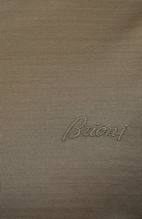 Мужская хлопковая футболка BRIONI хаки цвета, арт. UJCA0L/PZ600 | Фото 5 (Принт: Без принта; Рукава: Короткие; Длина (для топов): Стандартные; Региональные ограничения белый список (Axapta Mercury): RU; Материал внешний: Хлопок; Стили: Кэжуэл)