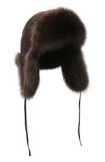 Мужская шапка-ушанка с отделкой из меха соболя FURLAND коричневого цвета, арт. 0106203210066100007 | Фото 1 (Материал: Натуральная кожа, Натуральный мех)