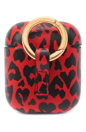 Кожаный чехол для airpods SAINT LAURENT красного цвета по цене 23750 руб., арт. 635662/2RU3J | Фото 2 Кожаный чехол для airpods SAINT LAURENT красного цвета, арт. 635662/2RU3J | Фото 2