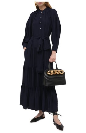 Женское платье CHLOÉ темно-синего цвета по цене 231000 руб., арт. CHC21SR002032 | Фото 2 Женское платье CHLOÉ темно-синего цвета, арт. CHC21SR002032 | Фото 2