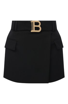 Женская шерстяная юбка BALMAIN черного цвета по цене 89950 руб., арт. VF14014/167L | Фото 1 Женская шерстяная юбка BALMAIN черного цвета, арт. VF14014/167L | Фото 1