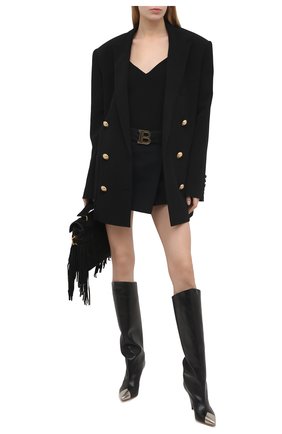 Женская шерстяная юбка BALMAIN черного цвета по цене 89950 руб., арт. VF14014/167L | Фото 2 Женская шерстяная юбка BALMAIN черного цвета, арт. VF14014/167L | Фото 2
