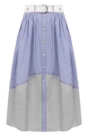 Женская хлопковая юбка CHLOÉ голубого цвета по цене 84800 руб., арт. CHC21SJU76045 | Фото 1 Женская хлопковая юбка CHLOÉ голубого цвета, арт. CHC21SJU76045 | Фото 1 (Длина Ж (юбки, платья, шорты): Миди; Материал внешний: Хлопок; Стили: Романтичный)