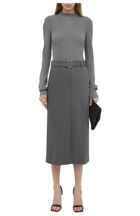 Женская юбка HELMUT LANG светло-серого цвета по цене 47900 руб., арт. K06HW303 | Фото 2 Женская юбка HELMUT LANG светло-серого цвета, арт. K06HW303 | Фото 2