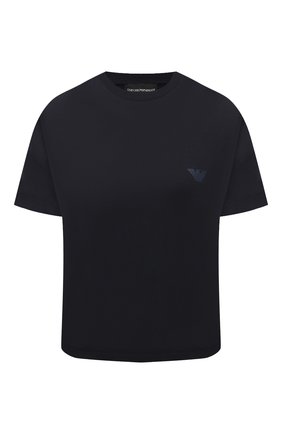 Женская хлопковая футболка EMPORIO ARMANI темно-синего цвета по цене 8995 руб., арт. 3K2T7X/2J53Z | Фото 1 Женская хлопковая футболка EMPORIO ARMANI темно-синего цвета, арт. 3K2T7X/2J53Z | Фото 1