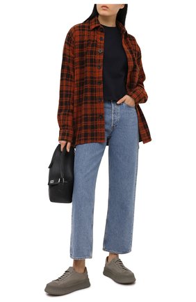 Женская хлопковая футболка EMPORIO ARMANI темно-синего цвета по цене 8995 руб., арт. 3K2T7X/2J53Z | Фото 2 Женская хлопковая футболка EMPORIO ARMANI темно-синего цвета, арт. 3K2T7X/2J53Z | Фото 2