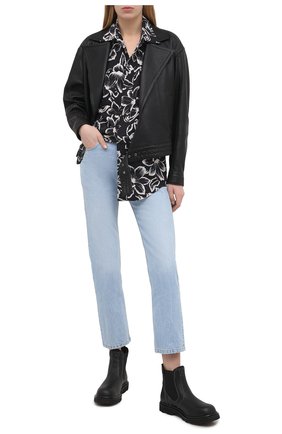 Женская кожаная куртка SAINT LAURENT черного цвета по цене 373500 руб., арт. 644265/YC20C | Фото 2 Женская кожаная куртка SAINT LAURENT черного цвета, арт. 644265/YC20C | Фото 2