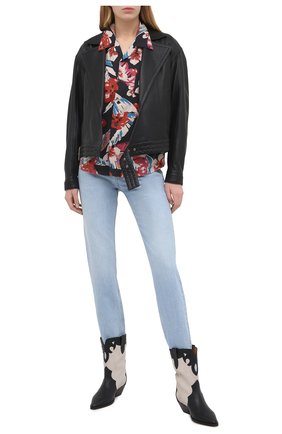 Женская рубашка SAINT LAURENT разноцветного цвета по цене 66950 руб., арт. 648011/Y01FD | Фото 2 Женская рубашка SAINT LAURENT разноцветного цвета, арт. 648011/Y01FD | Фото 2 (Длина (для топов): Стандартные; Женское Кросс-КТ: Рубашка-одежда; Материал внешний: Лиоцелл, Растительное волокно; Рукава: Короткие; Стили: Романтичный; Принт: С принтом; Региональные ограничения белый список (Axapta Mercury): RU)