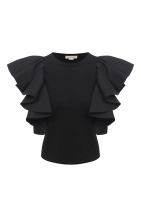 Женский хлопковый топ ALEXANDER MCQUEEN черного цвета по цене 51700 руб., арт. 646792/QLAAA | Фото 1 Женский хлопковый топ ALEXANDER MCQUEEN черного цвета, арт. 646792/QLAAA | Фото 1