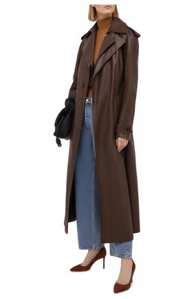 Женские замшевые туфли romy 85 JIMMY CHOO коричневого цвета по цене 48100 руб., арт. R0MY 85/SUE | Фото 2 Женские замшевые туфли romy 85 JIMMY CHOO коричневого цвета, арт. R0MY 85/SUE | Фото 2