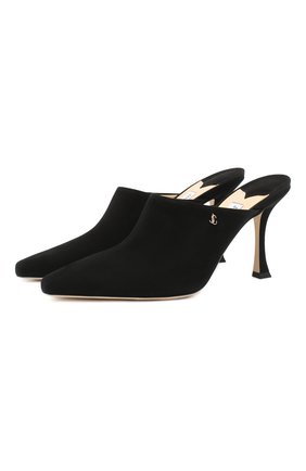 Женские замшевые мюли rya JIMMY CHOO черного цвета по цене 54500 руб., арт. RYA 90/SUE | Фото 1 Женские замшевые мюли rya JIMMY CHOO черного цвета, арт. RYA 90/SUE | Фото 1