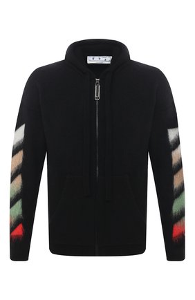 Мужской шерстяной кардиган OFF-WHITE черного цвета по цене 96250 руб., арт. 0MHA037R21KNI001 | Фото 1 Мужской шерстяной кардиган OFF-WHITE черного цвета, арт. 0MHA037R21KNI001 | Фото 1