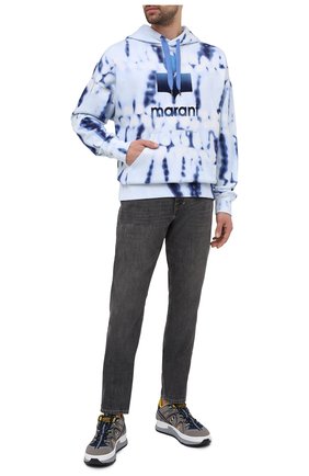 Мужской хлопковое худи ISABEL MARANT голубого цвета по цене 34200 руб., арт. SW0055-21P028H/MILEY | Фото 2 Мужской хлопковое худи ISABEL MARANT голубого цвета, арт. SW0055-21P028H/MILEY | Фото 2