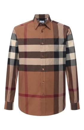 Мужская хлопковая рубашка BURBERRY бежевого цвета по цене 28000 руб., арт. 8037640 | Фото 1 Мужская хлопковая рубашка BURBERRY бежевого цвета, арт. 8037640 | Фото 1