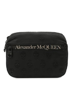 Мужская текстильная поясная сумка ALEXANDER MCQUEEN черного цвета, арт. 625512/1AAAK | Фото 1 (Ремень/цепочка: На ремешке; Материал: Текстиль; Размер: small; Случай: Повседневный)
