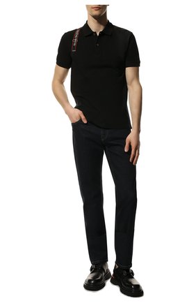 Мужское хлопковое поло ALEXANDER MCQUEEN черного цвета по цене 42100 руб., арт. 625245/QQX33 | Фото 2 Мужское хлопковое поло ALEXANDER MCQUEEN черного цвета, арт. 625245/QQX33 | Фото 2