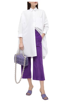 Женские хлопковые брюки VICTORIA BECKHAM фиолетового цвета по цене 56350 руб., арт. 1121WTR002225A | Фото 2 Женские хлопковые брюки VICTORIA BECKHAM фиолетового цвета, арт. 1121WTR002225A | Фото 2