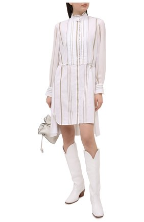Женское платье из вискозы CHLOÉ белого цвета по цене 156500 руб., арт. CHC21SR008360 | Фото 2 Женское платье из вискозы CHLOÉ белого цвета, арт. CHC21SR008360 | Фото 2