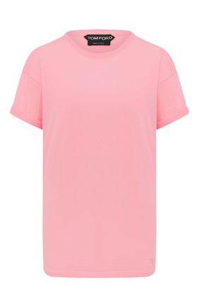 Женская футболка из кашемира и шелка TOM FORD светло-розового цвета по цене 95300 руб., арт. MAK949-YAX087 | Фото 1 Женская футболка из кашемира и шелка TOM FORD светло-розового цвета, арт. MAK949-YAX087 | Фото 1